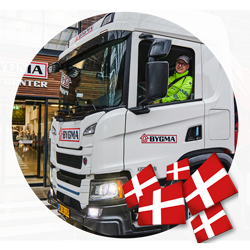 Lastbil levering i København