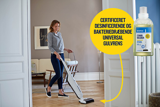 certificeret desinficerende og bakteriedræbende universal gulvrens til Nilfisk Combi Gulvvasker CW1