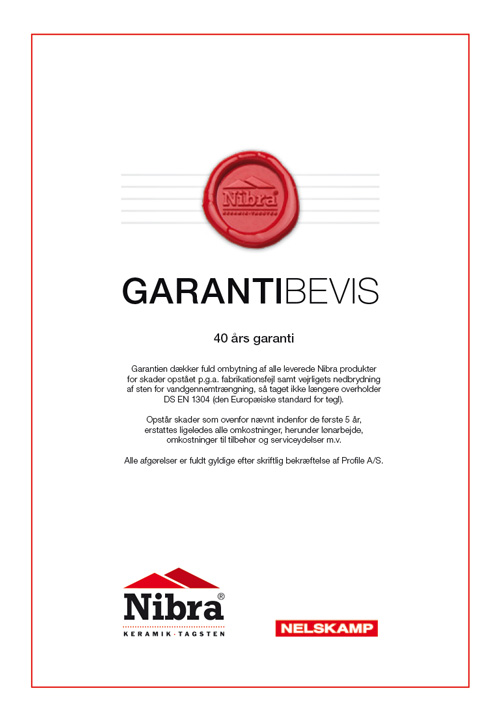 Nibra_garanti Inspiration til Nibra tegl og tagsten
