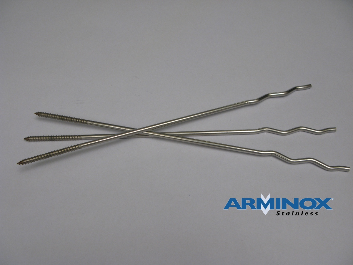 Arminox Murbinder med træskruegevind - Ø4x280mm