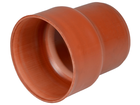 Wavin kloak PVC overgangstykke t/støbejernsspids Rød  - 110mm