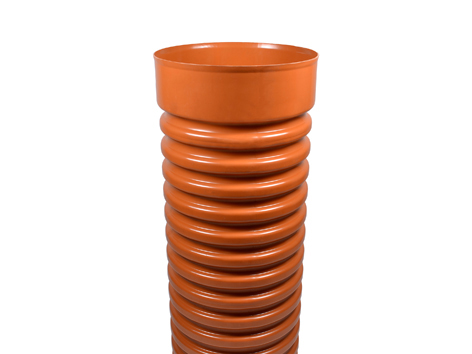 Wavin Opføringsrør korrugeret m/muffe - Ø315x3000mm