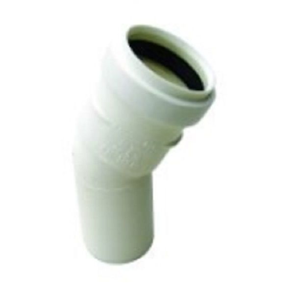 Afløbsbøjning 32 mm x 30° hvid