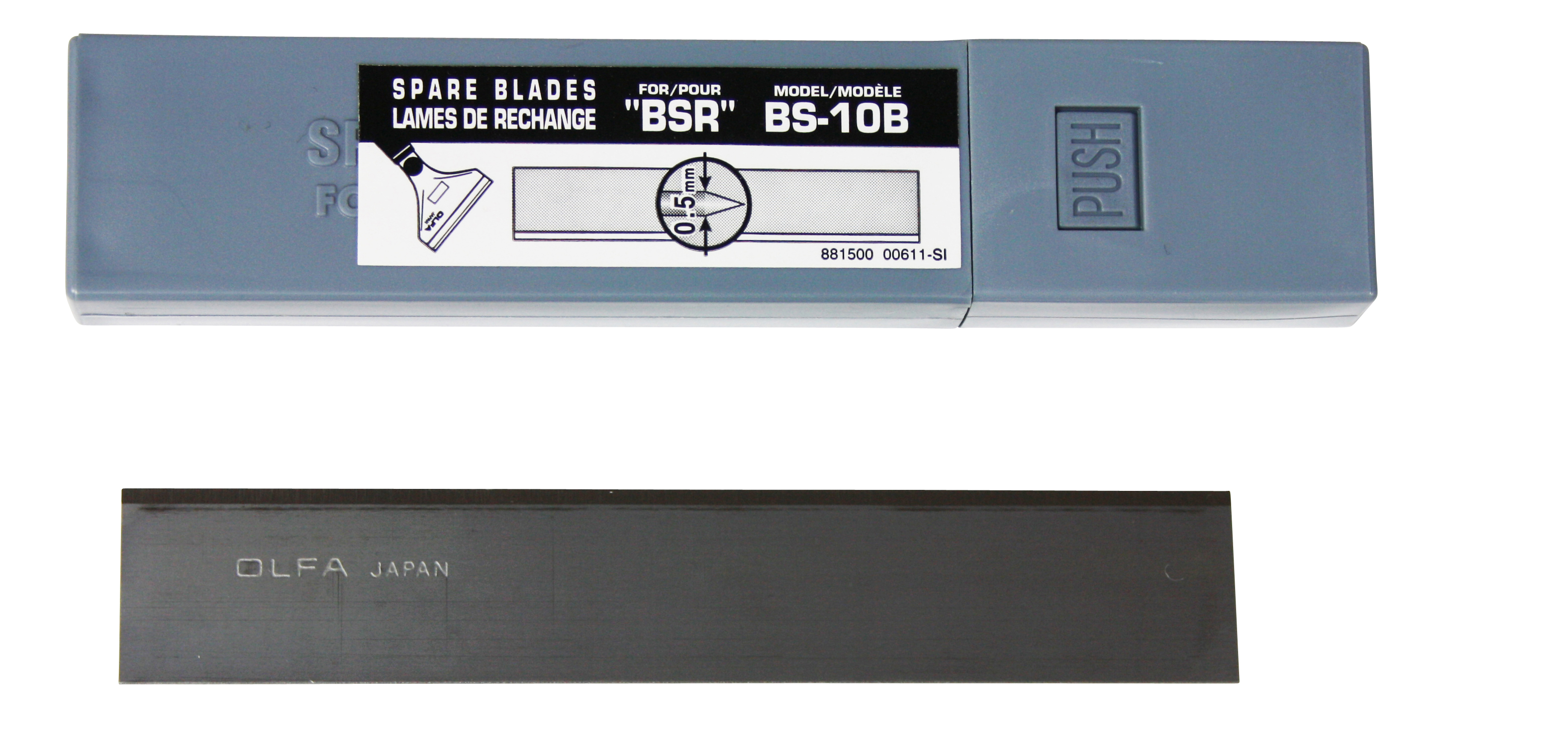 Olfa BS-10B Skraberblad Faste Olfa 10 stk/sb t/XSR - 0,5x18x100mm