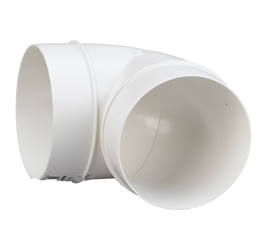 Duka Bøjning Ø125mm 90° hvid