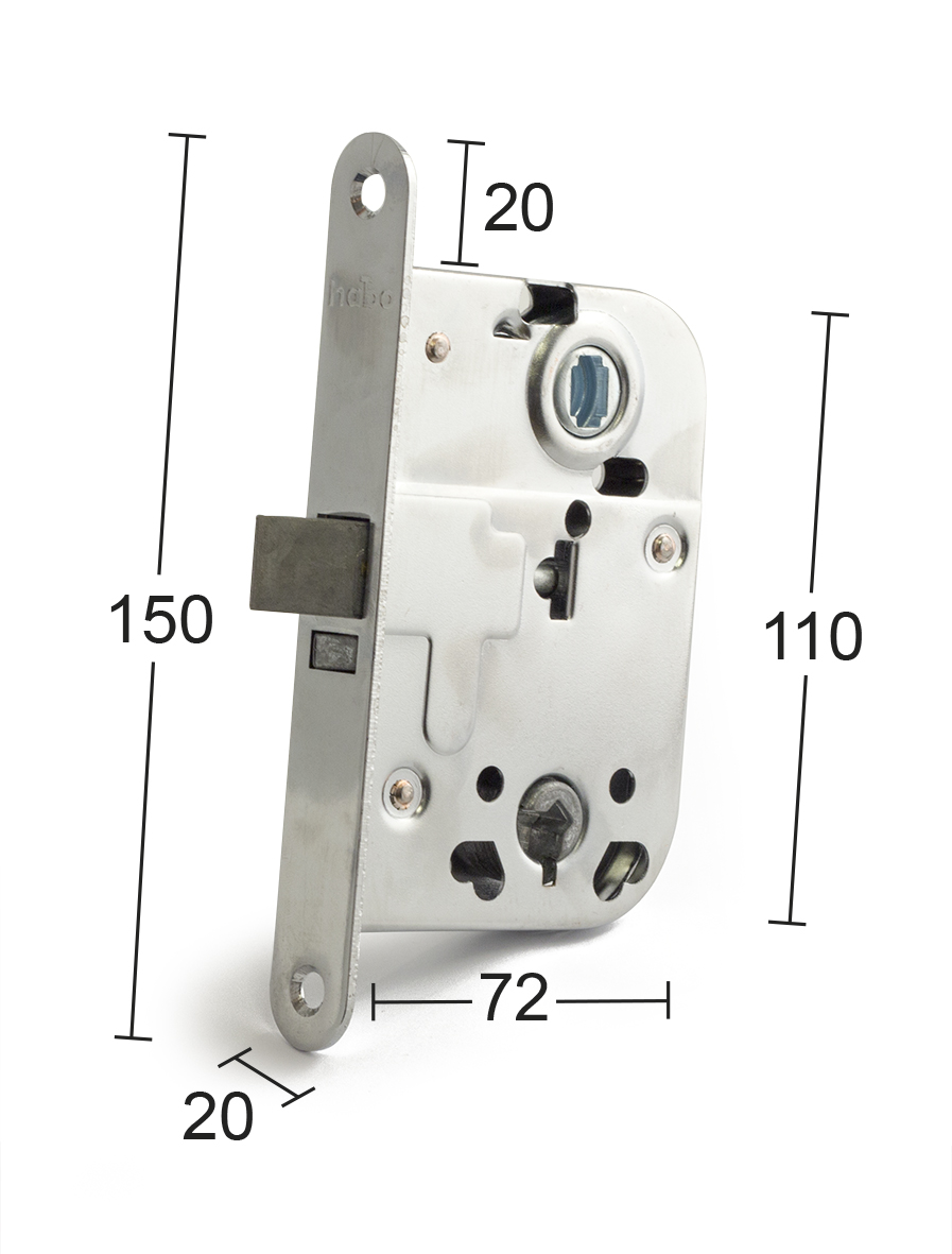 Habo Låsekasse falle/rigle krom