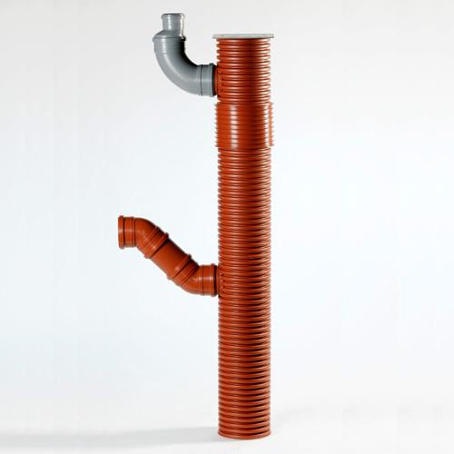 Uponor Tagnedløbsbrønd M/bøjningstilgang - 200/110x1500mm