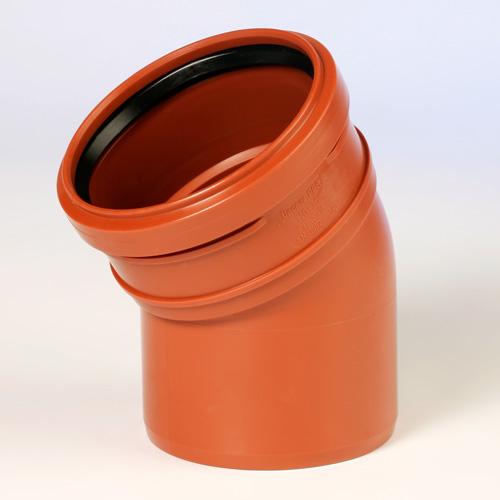 Uponor PP-bøjning 30° m/1 mf - 110mm