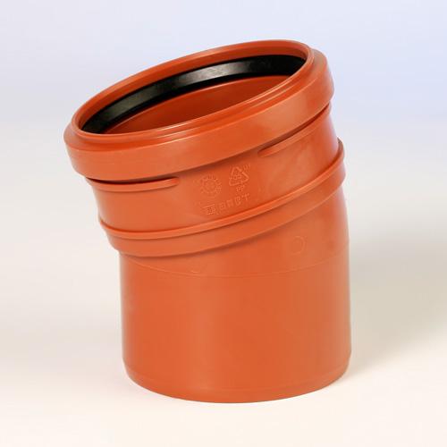 Uponor PP-bøjning 15° m/1 mf - 110mm