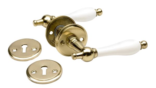 Habo Dørgreb messing indvendigt Hvidt