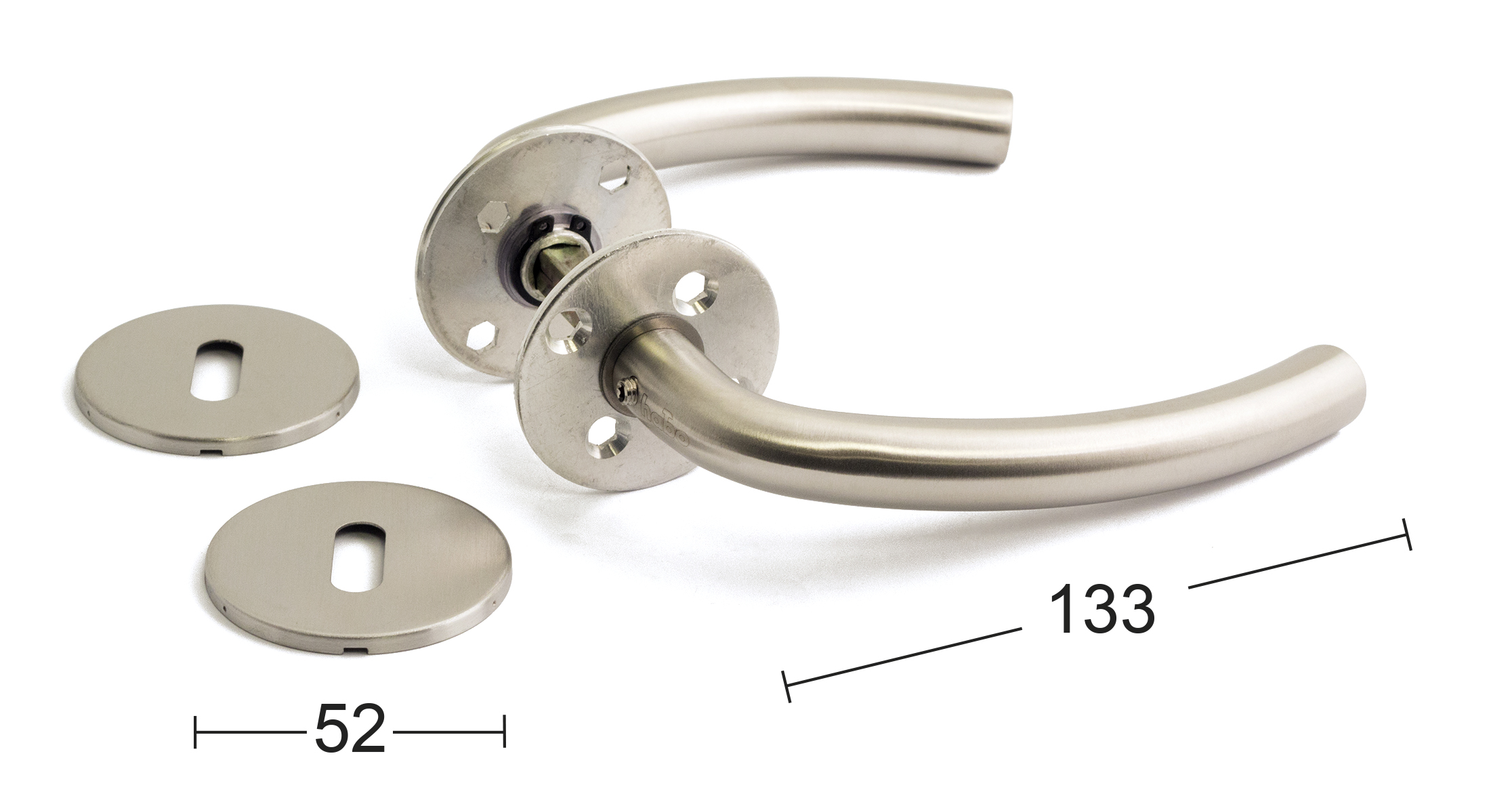 Habo Dørgreb Coupeform indvendig rustfri - Ø16mm