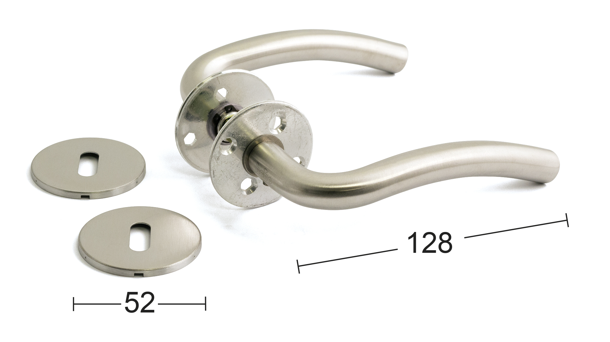 Habo Dørgreb L-Form indvendig rustfri - Ø16mm