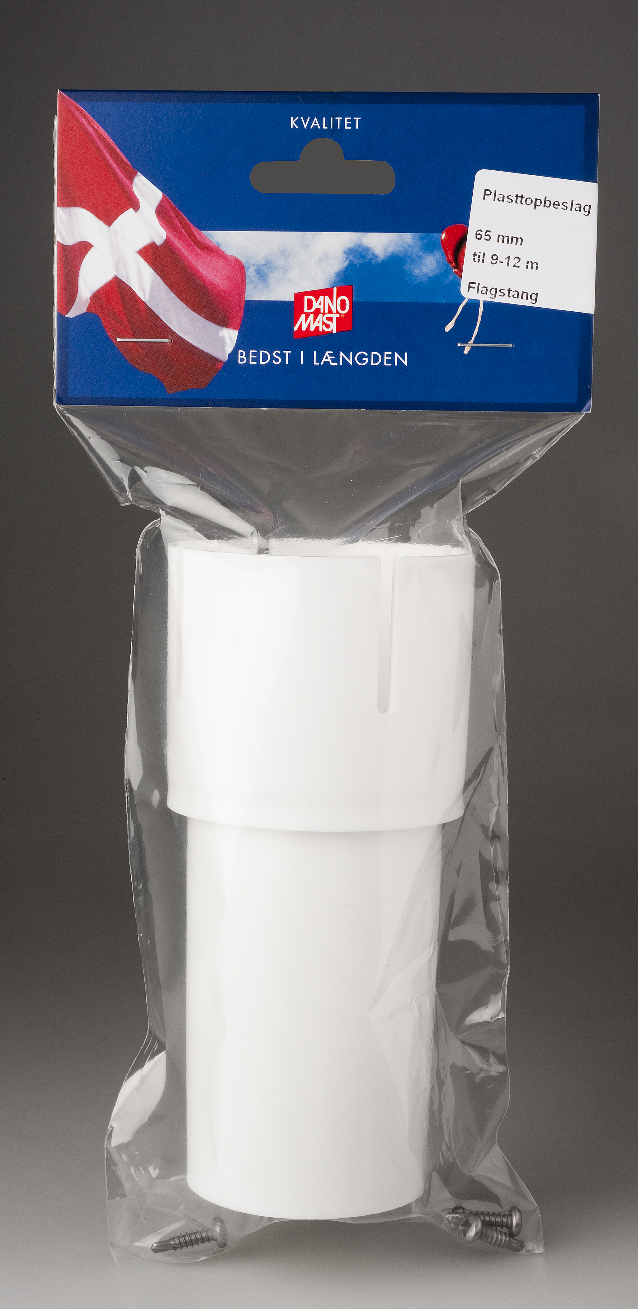 Dano Mast Plasttopbeslag med skrue - 65mm