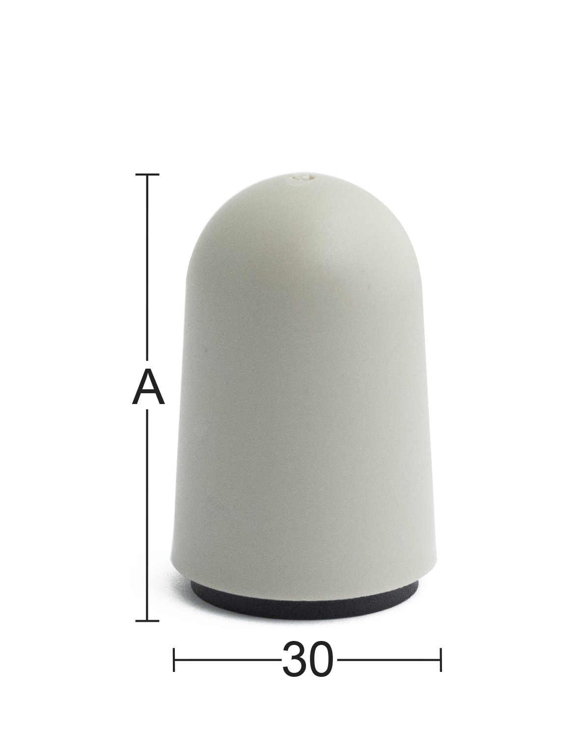 Habo Dørstopper plast Grå - Ø30x44mm