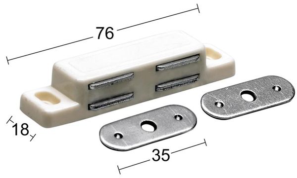 Habo Dobbelt Magnetlås Hvid - 8kg