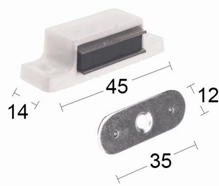 Habo Magnetlås Hvid - 4kg