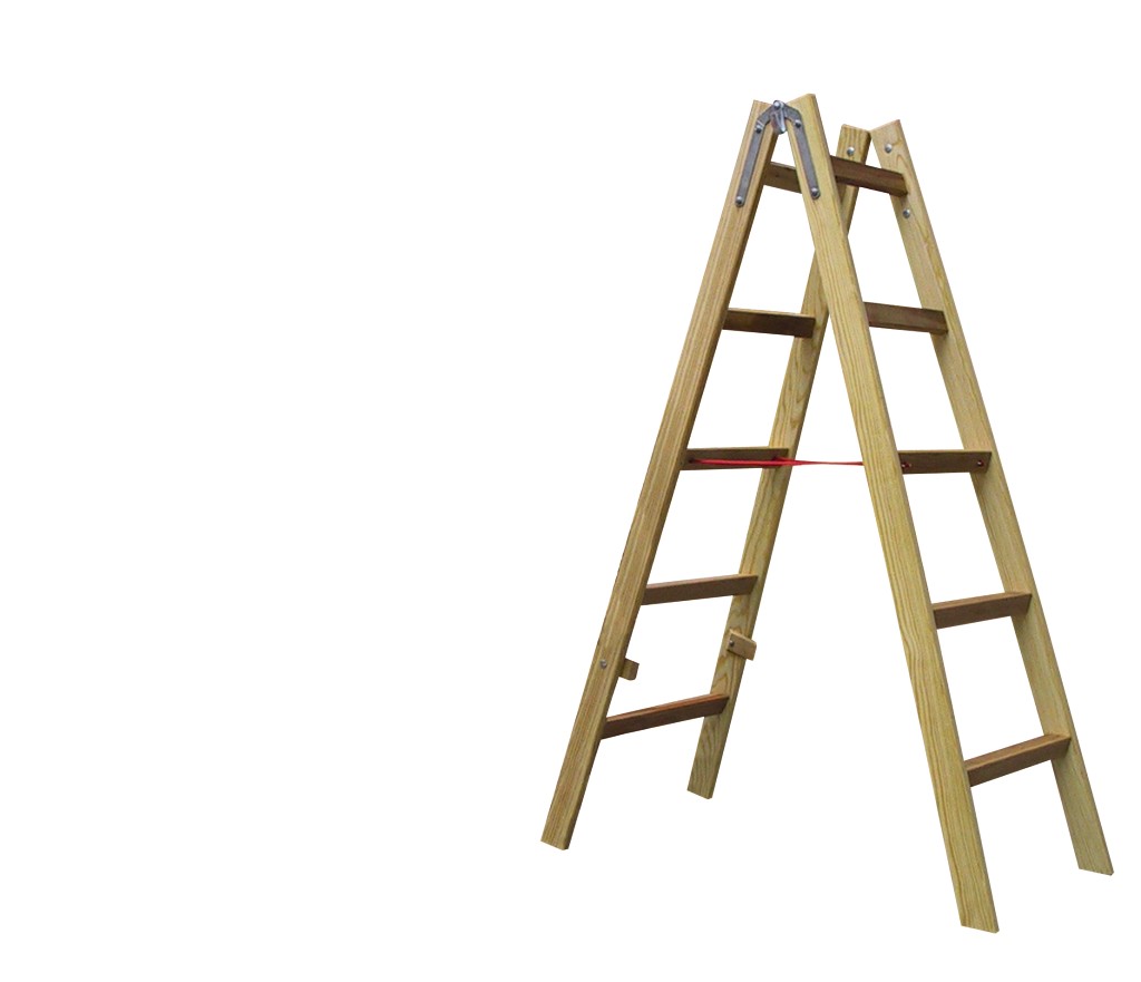 Jumbo Wienerstige i Træ - 2x5 trin massiv proff 139cm