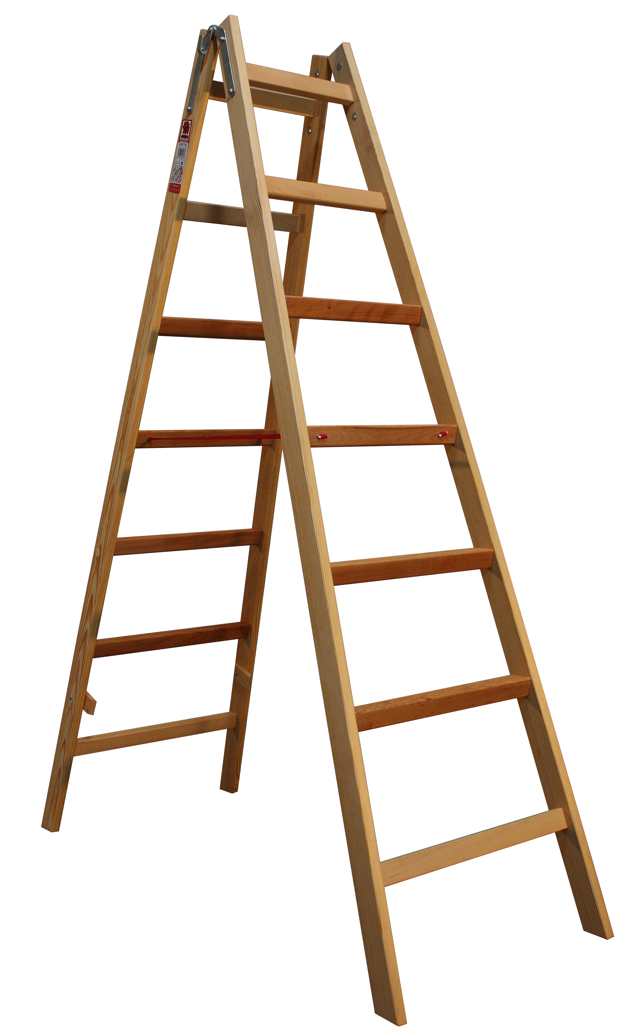 Jumbo Wienerstige i Træ - 2x7 trin massiv proff 188cm