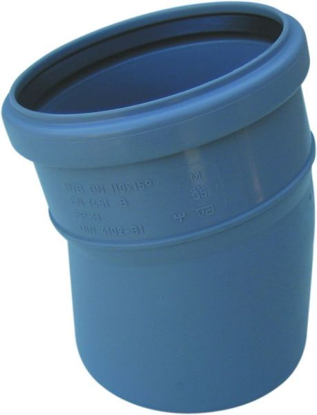 Afløbsbøjning 40 mm x 15° grå