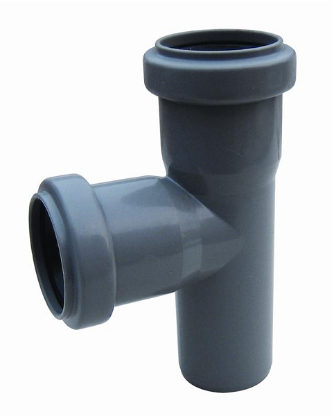 Afløbsgrenrør 75 mm x 87° grå