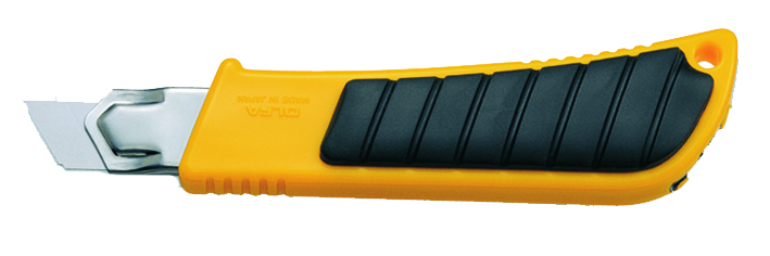 L-2 Bræk-af kniv 18mm Olfa m/skruelås + Gummigreb