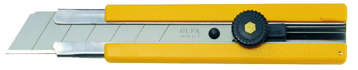 H-1 Bræk-af kniv 25mm Olfa m/skruelås + gummigreb