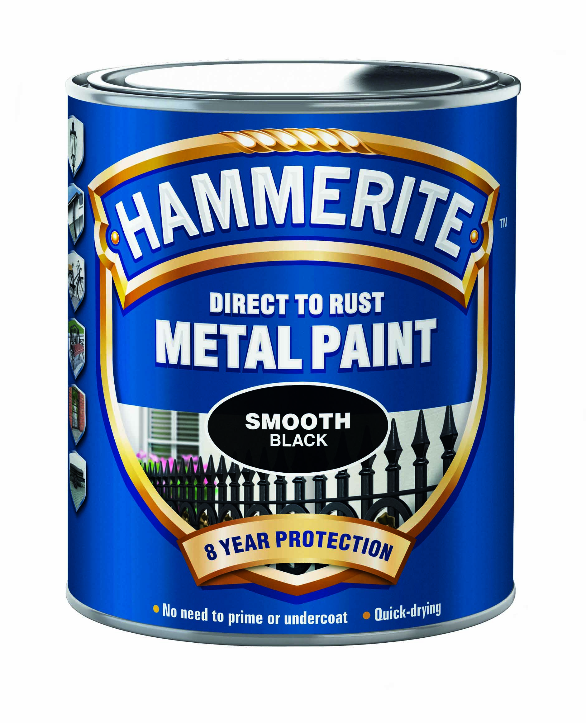 Hammerite Metalmaling Glat-effekt Sort - 750ml