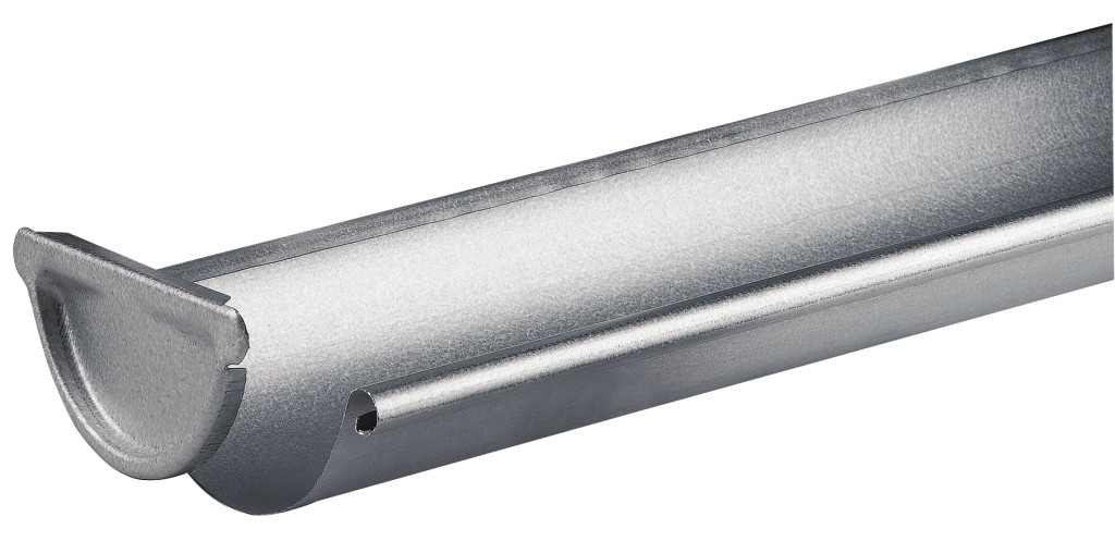 Lindab Rainline Stål Tagrende - Stålmetallic - Ø12,5 - 6 meter