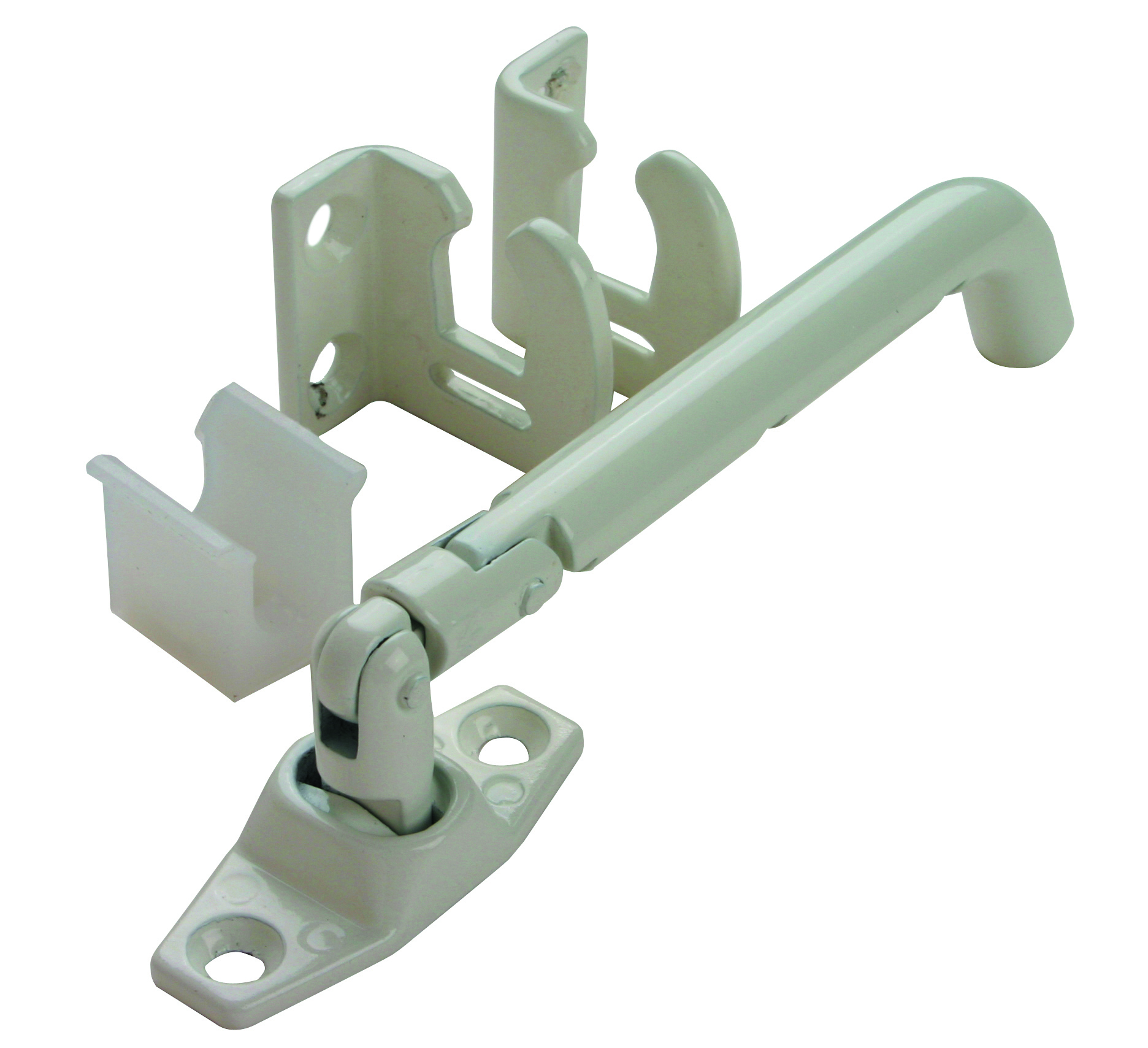 PN sikringsbeslag med spærre hvid pulverlakeret