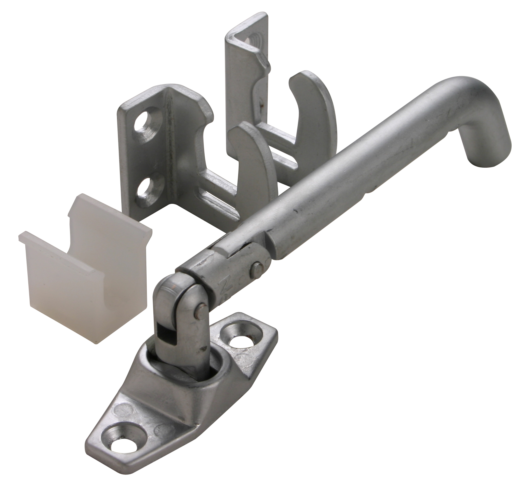 PN sikringsbeslag med spærre pulverlakeret silver