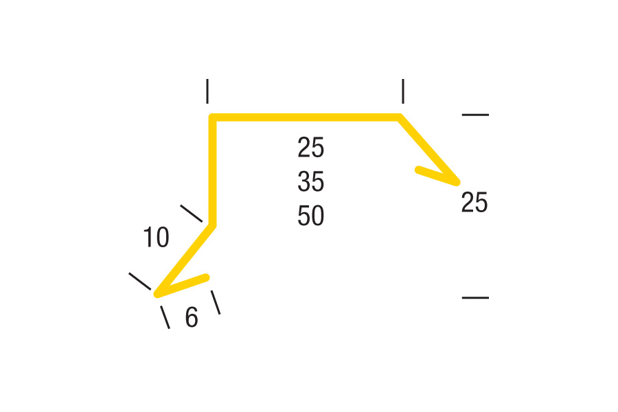 Win Sternkapsel skrå - 35x25x1000mm