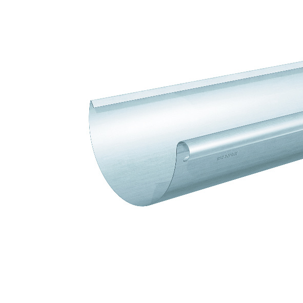 Rheinzink Zink Tagrende - Walsblank - 1/2 rund - 280mm - 3 meter