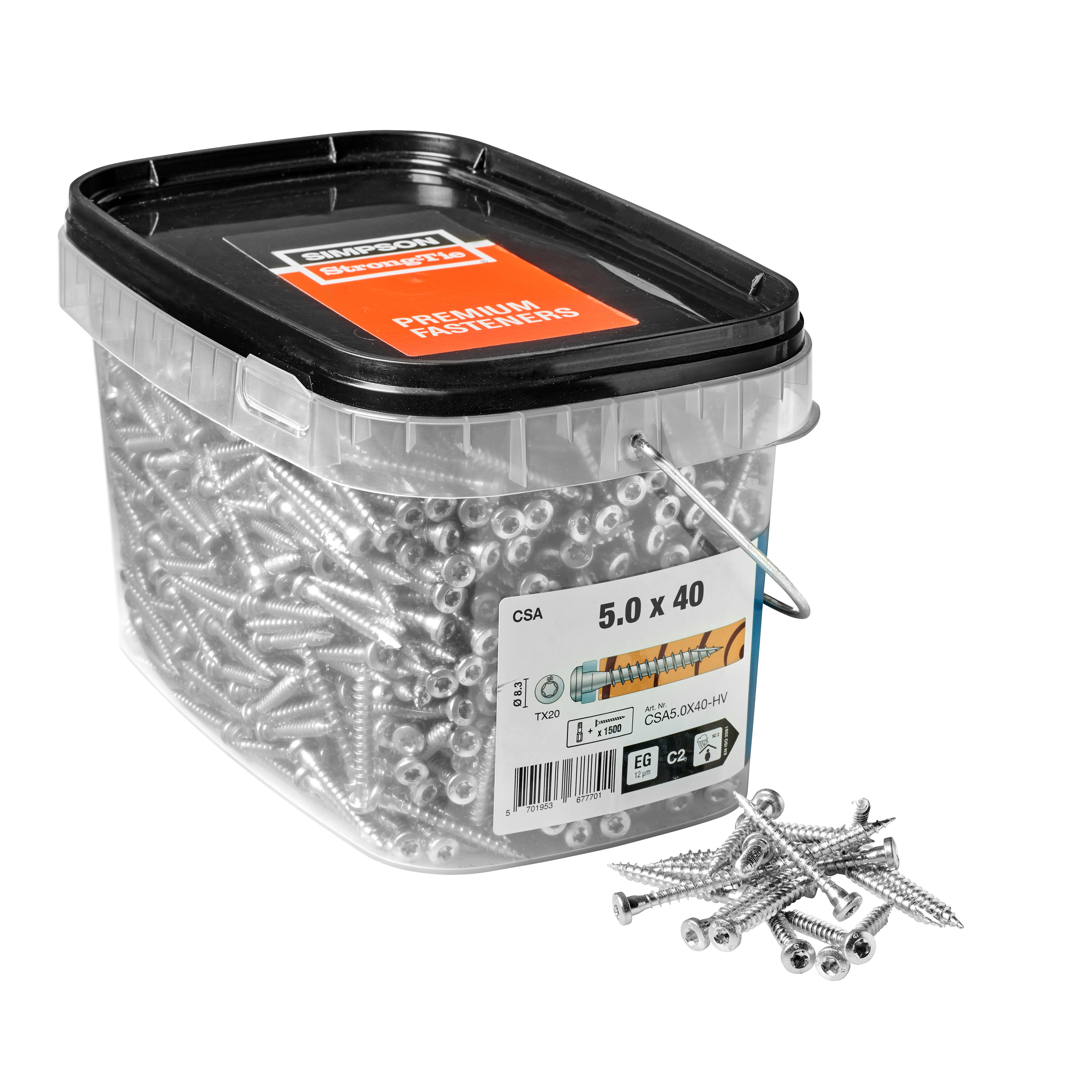 Simpson Beslagskrue TX20 - 5,0x40mm - 1500 stk