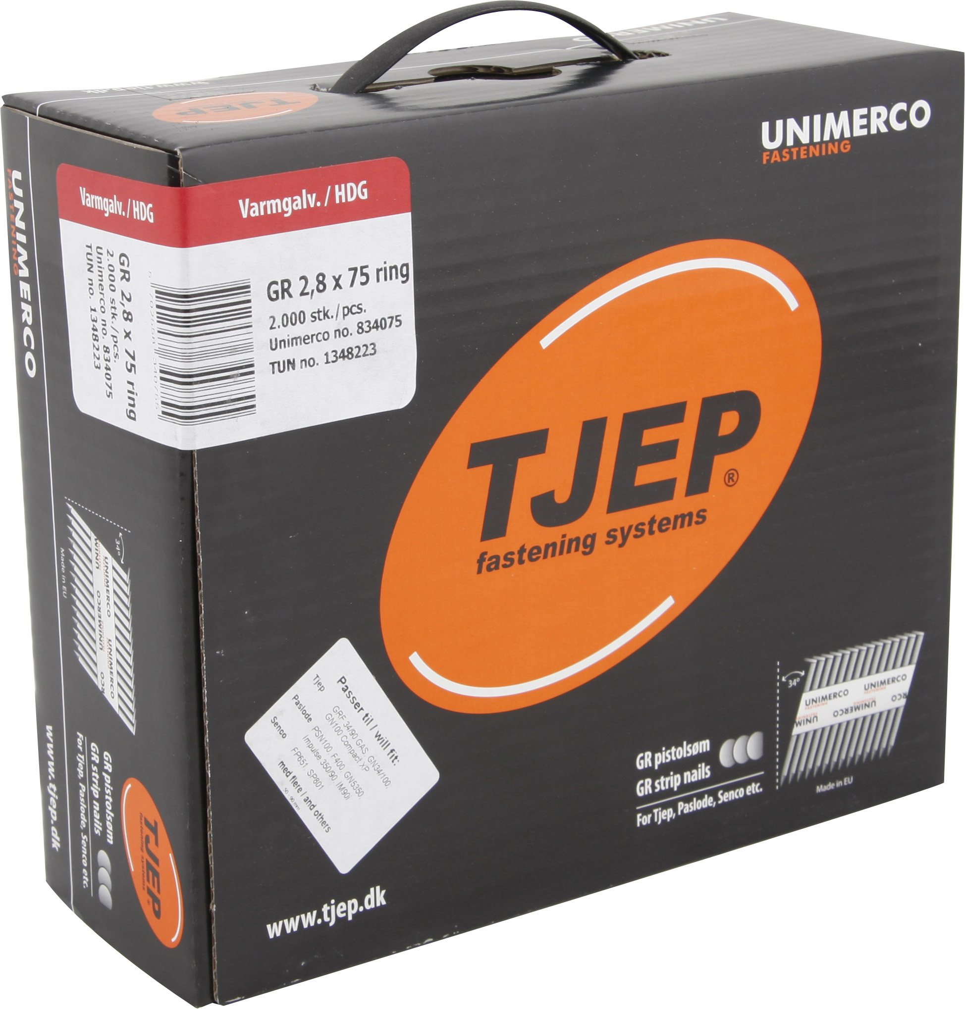 TJEP Ringsøm Gr - 2,8x75mm - 2000 stk/pk