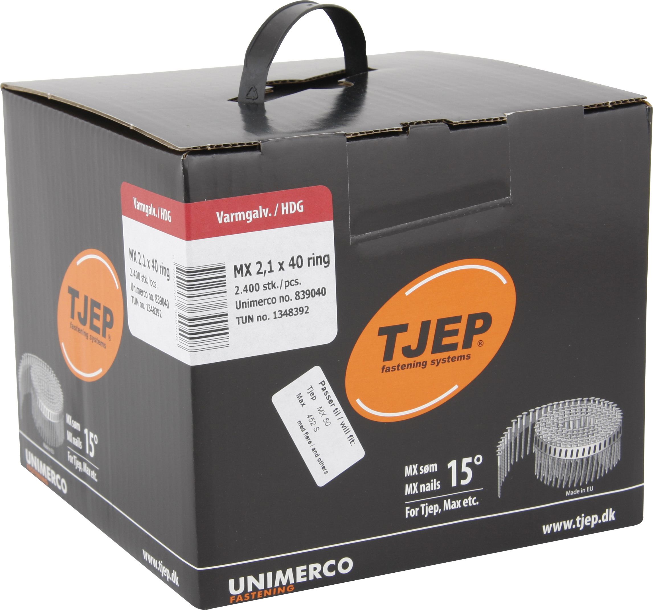 TJEP Tromlesøm Mx Ringsøm - 2,1x40mm - 2400 stk pk