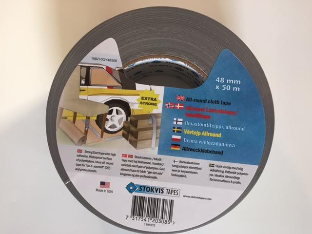 Stokvis Lærredstape Sølv - 48mmx50m