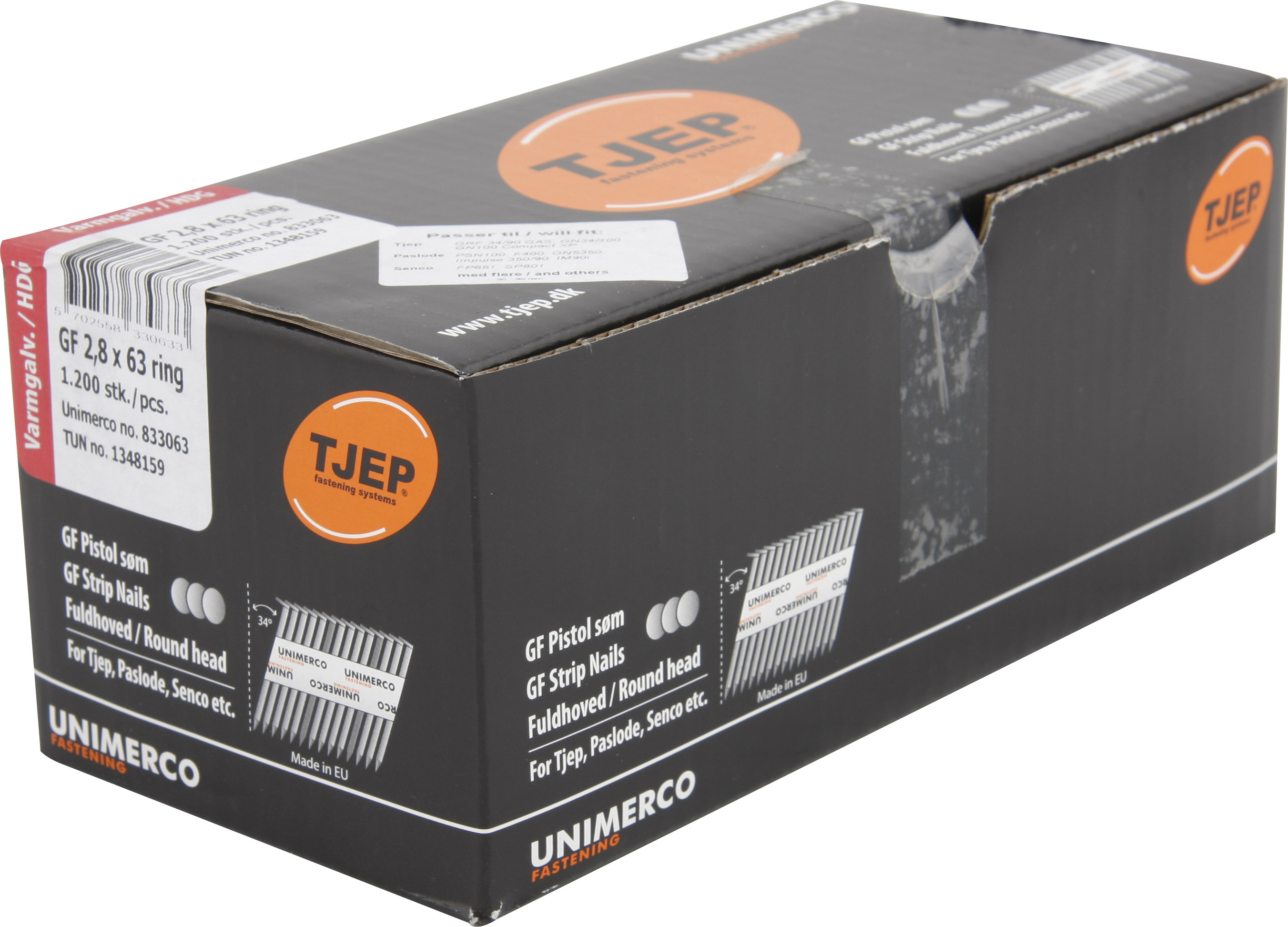 TJEP Ringsøm gf Varmgalv. - 2,8x63mm - 1200 stk/pk