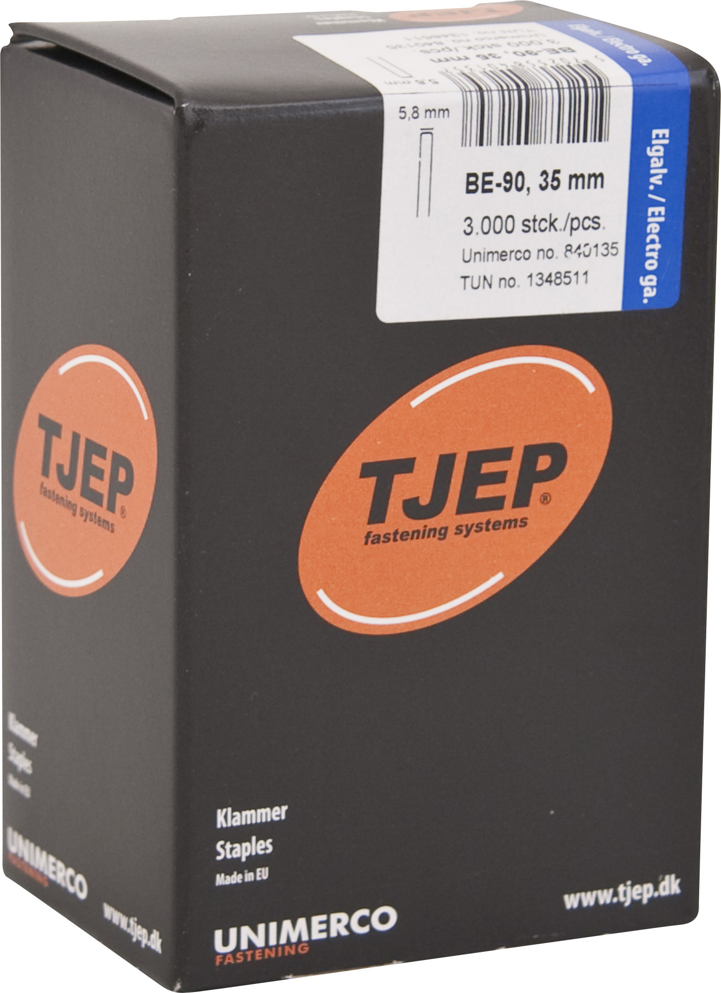 TJEP Klammer BE-90 m/Lim 35mm - 3000 stk/pk