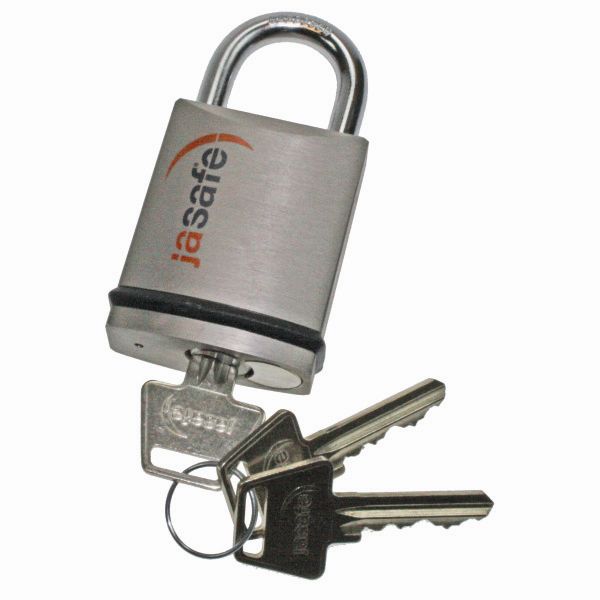 Jasa Hængelås med hærdet bøjle 6-stift - 8mm