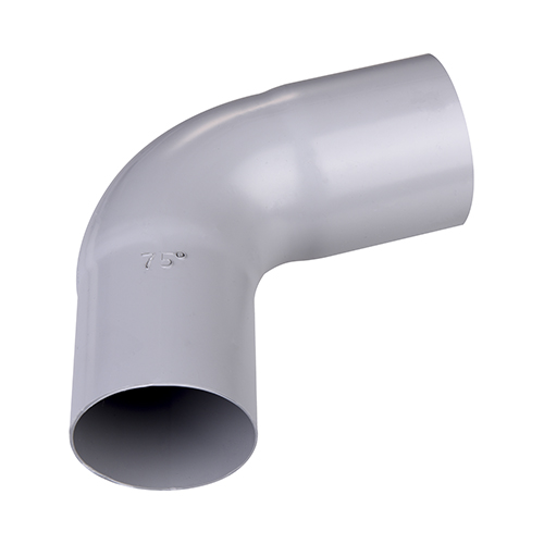 Plastmo Bøjning 75° Grå 90mm 