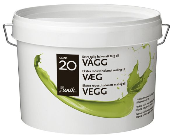 Yunik Vægmaling Glans 20 Hvid - 0,75L
