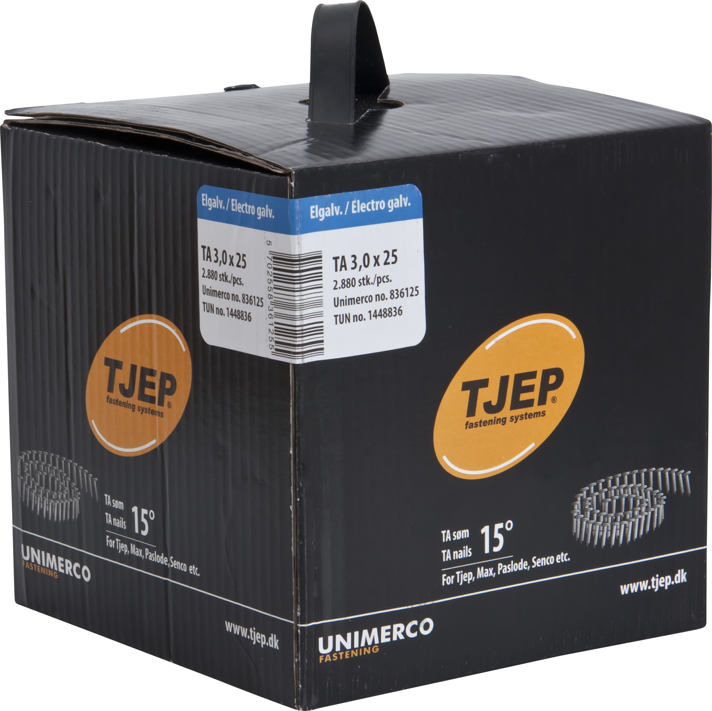 TJEP TA tagpapsøm Ringsøm - 3x25mm - 2880 stk/pk