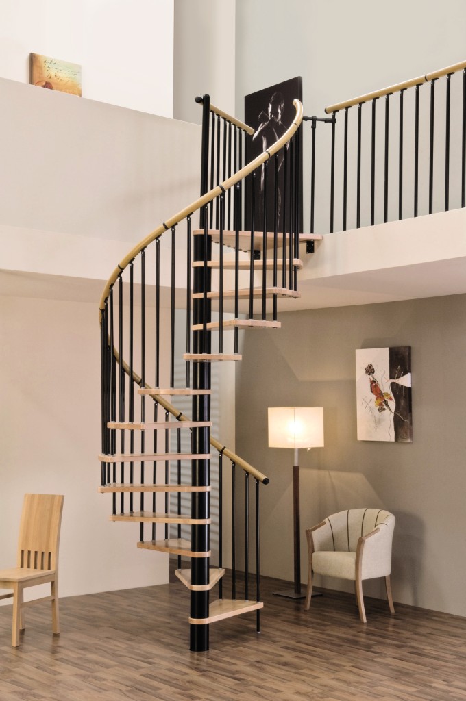 Wood Step Spindeltrappe spiral - Ø120cm