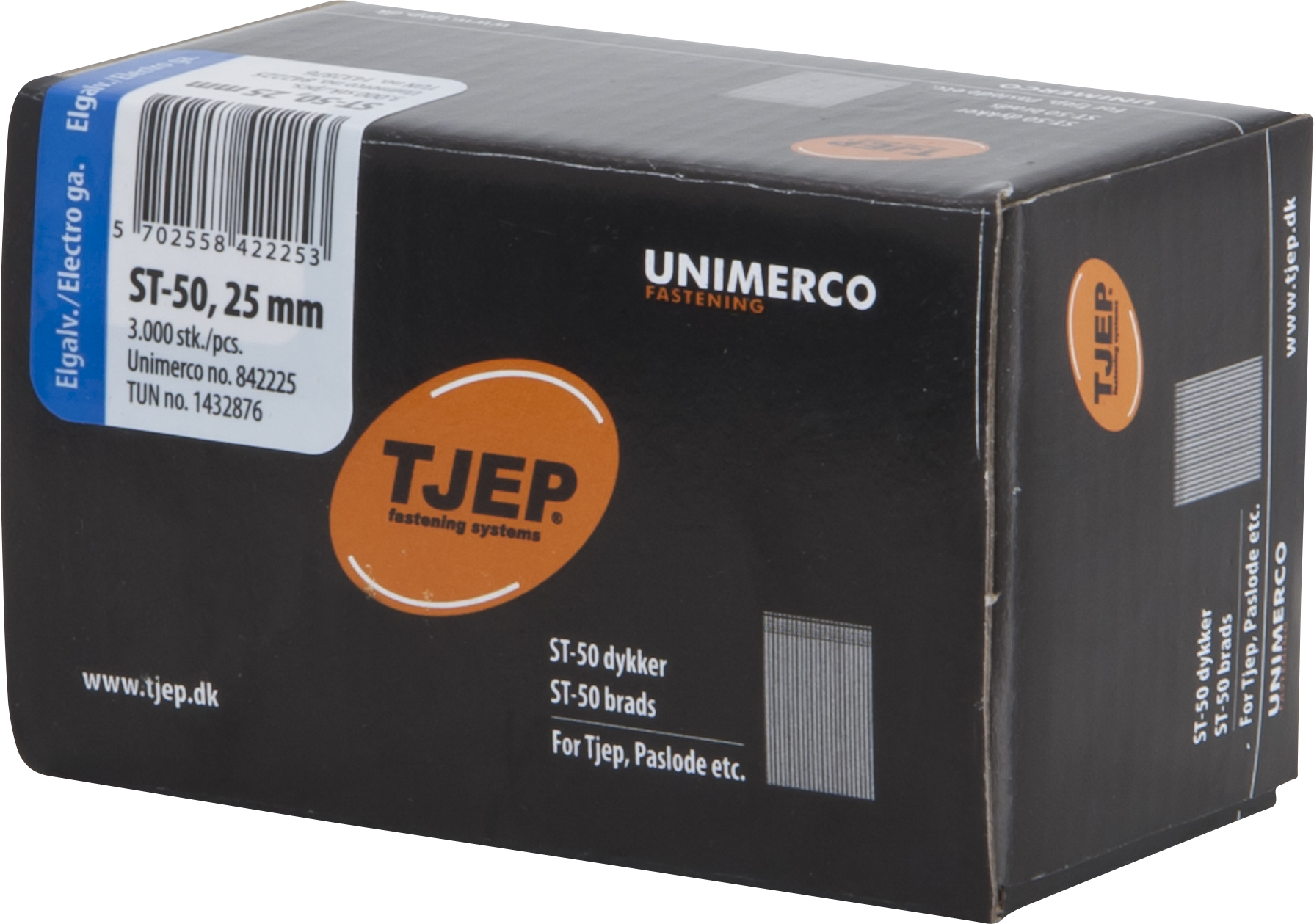 TJEP ST-50 Ståldykker 25mm - 3000 stk/pk