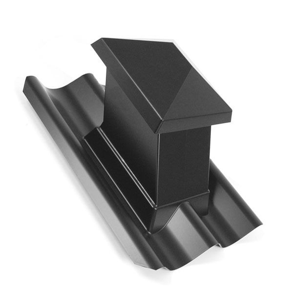 Swisspearl Hætte b6 Incl. Isorør M/overgang 15x15cm 15/45° - Sortblå