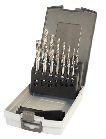 Thürmer Spiraltappesæt HSSCO+Bor 3-12mm 