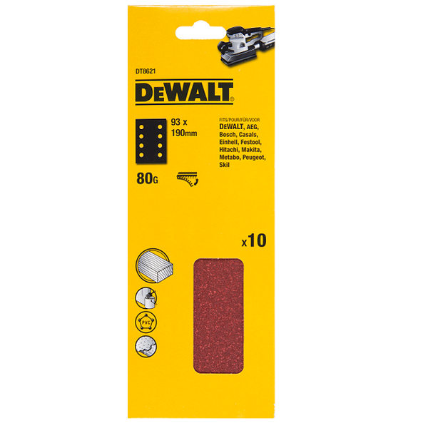 DEWALT Slibepapir 93x190mm K80 