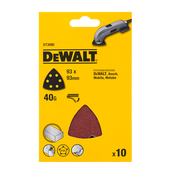 DEWALT Slibepapir 93mmx93mm K40