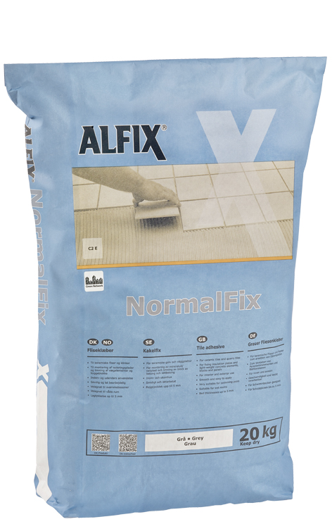 Alfix Fliseklæber - Normalfix Grå - 20kg