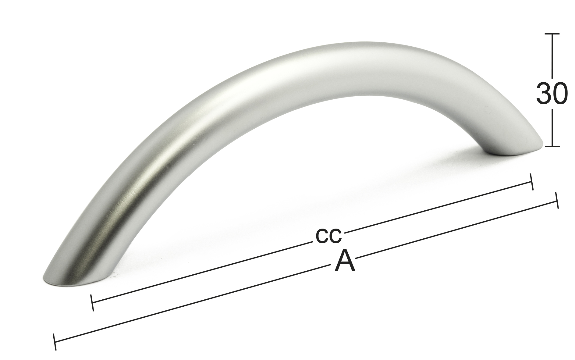 Habo Møbelgreb Emmy Stål - 150mm